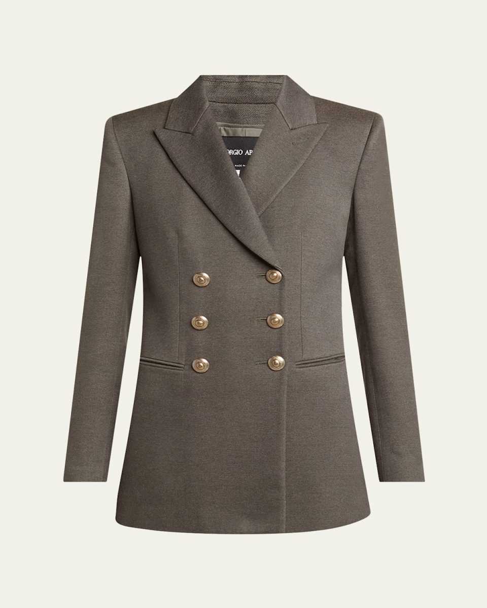 Silk Cotton Double-Breasted Blazer